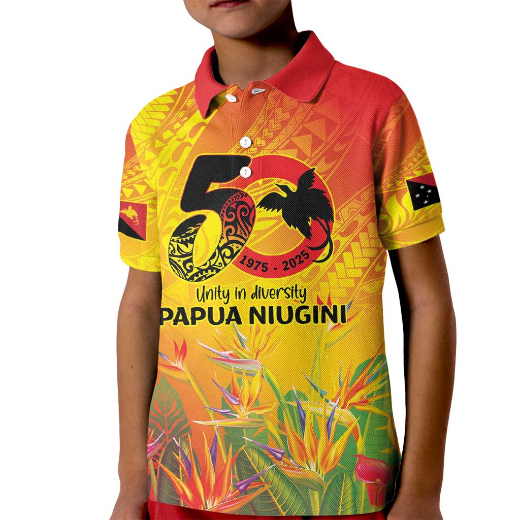 Papua New Guinea Unity in Diversity Kid Polo Shirt 50th Indipendens Papua Niugini