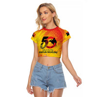 Papua New Guinea Unity in Diversity Raglan Cropped T Shirt 50th Indipendens Papua Niugini