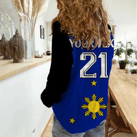 (Custom Text And Number) Philippines Concept Home Football Women Casual Shirt Pilipinas Flag Black Style 2023 LT9 - Polynesian Pride