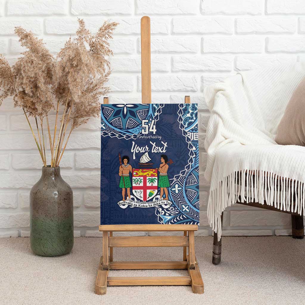 Personalised Fiji 54th Anniversary Canvas Wall Art Siga Ni Bula Galala Marautaki O Viti LT9