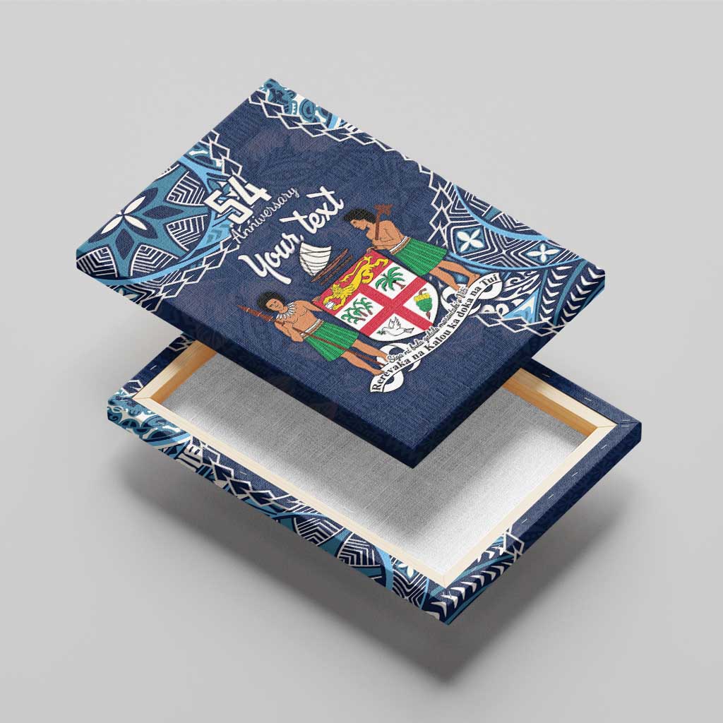 Personalised Fiji 54th Anniversary Canvas Wall Art Siga Ni Bula Galala Marautaki O Viti LT9