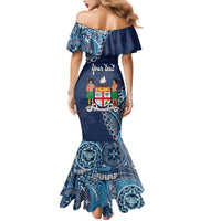 Personalised Fiji 54th Anniversary Family Matching Mermaid Dress and Hawaiian Shirt Siga Ni Bula Galala Marautaki O Viti LT9 - Polynesian Pride