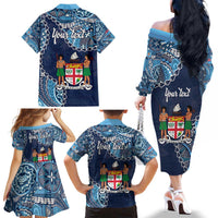Personalised Fiji 54th Anniversary Family Matching Off The Shoulder Long Sleeve Dress and Hawaiian Shirt Siga Ni Bula Galala Marautaki O Viti LT9 - Polynesian Pride