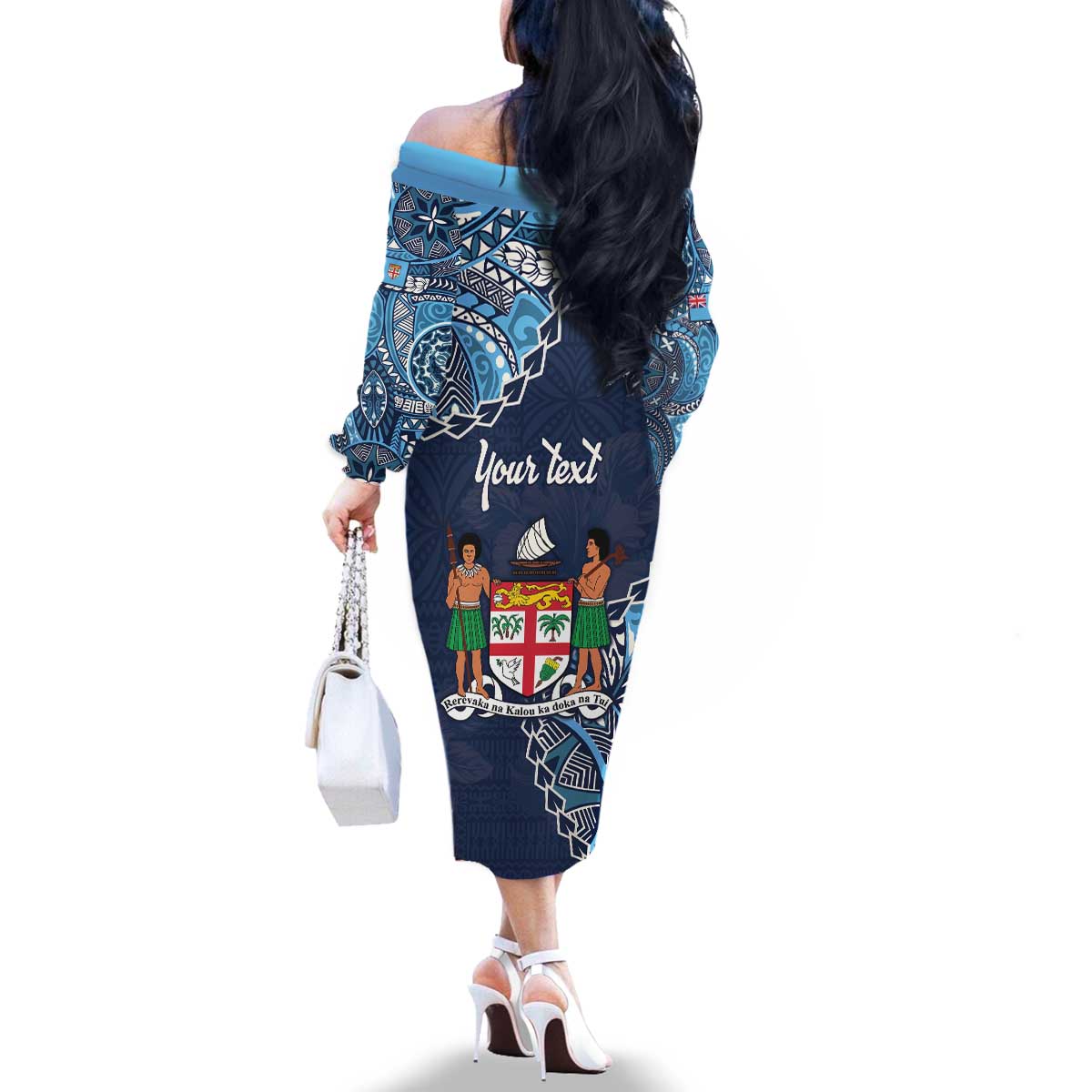 Personalised Fiji 54th Anniversary Family Matching Off The Shoulder Long Sleeve Dress and Hawaiian Shirt Siga Ni Bula Galala Marautaki O Viti LT9 - Polynesian Pride