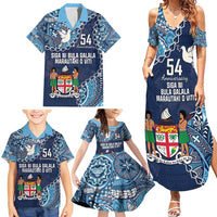 Personalised Fiji 54th Anniversary Family Matching Summer Maxi Dress and Hawaiian Shirt Siga Ni Bula Galala Marautaki O Viti LT9 - Polynesian Pride