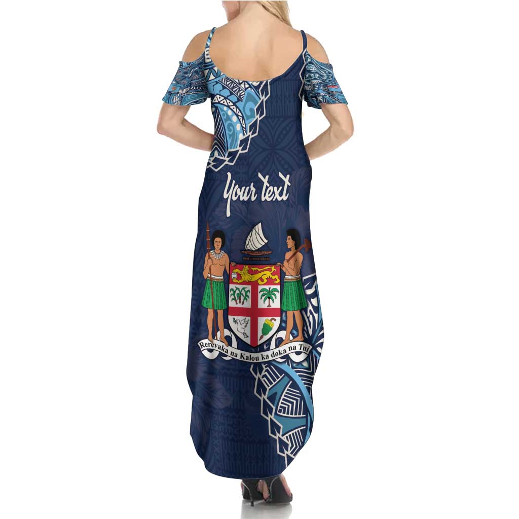 Personalised Fiji 54th Anniversary Family Matching Summer Maxi Dress and Hawaiian Shirt Siga Ni Bula Galala Marautaki O Viti LT9 - Polynesian Pride