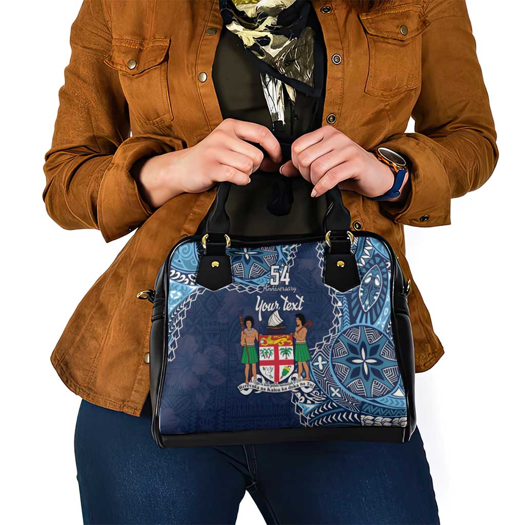 Personalised Fiji 54th Anniversary Shoulder Handbag Siga Ni Bula Galala Marautaki O Viti LT9