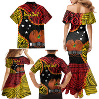 Personalised Papua New Guinea 49th Anniversary Family Matching Mermaid Dress and Hawaiian Shirt Hapi De bilong Indipendens Papua Niugini LT9 - Polynesian Pride