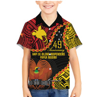 Personalised Papua New Guinea 49th Anniversary Family Matching Mermaid Dress and Hawaiian Shirt Hapi De bilong Indipendens Papua Niugini LT9 Son's Shirt Black - Polynesian Pride