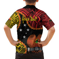 Personalised Papua New Guinea 49th Anniversary Family Matching Off The Shoulder Long Sleeve Dress and Hawaiian Shirt Hapi De bilong Indipendens Papua Niugini LT9 - Polynesian Pride
