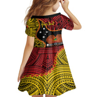 Personalised Papua New Guinea 49th Anniversary Family Matching Off The Shoulder Long Sleeve Dress and Hawaiian Shirt Hapi De bilong Indipendens Papua Niugini LT9 - Polynesian Pride