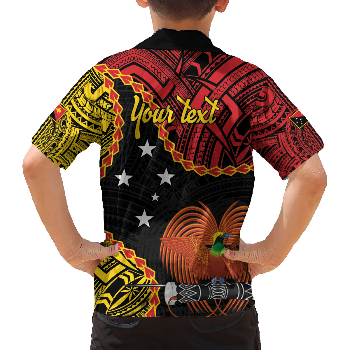 Personalised Papua New Guinea 49th Anniversary Family Matching Off Shoulder Short Dress and Hawaiian Shirt Hapi De bilong Indipendens Papua Niugini LT9 - Polynesian Pride