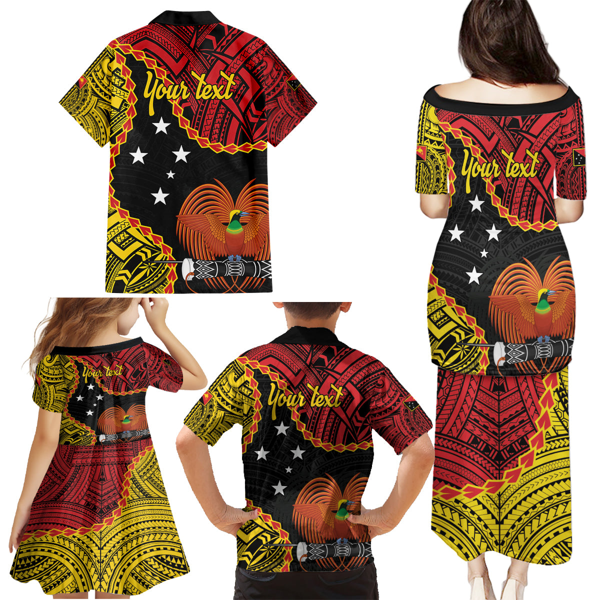 Personalised Papua New Guinea 49th Anniversary Family Matching Puletasi and Hawaiian Shirt Hapi De bilong Indipendens Papua Niugini LT9 - Polynesian Pride