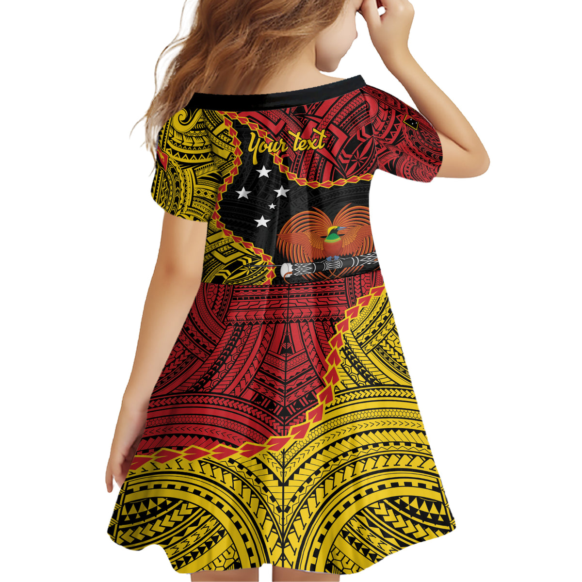 Personalised Papua New Guinea 49th Anniversary Family Matching Short Sleeve Bodycon Dress and Hawaiian Shirt Hapi De bilong Indipendens Papua Niugini LT9 - Polynesian Pride