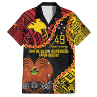 Personalised Papua New Guinea 49th Anniversary Family Matching Short Sleeve Bodycon Dress and Hawaiian Shirt Hapi De bilong Indipendens Papua Niugini LT9 Dad's Shirt - Short Sleeve Black - Polynesian Pride