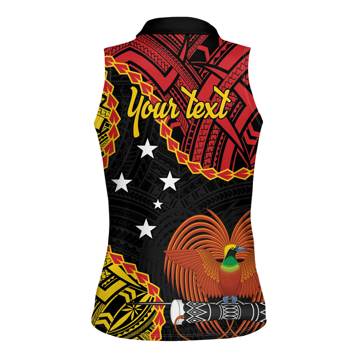 Personalised Papua New Guinea 49th Anniversary Women Sleeveless Polo Shirt Hapi De bilong Indipendens Papua Niugini