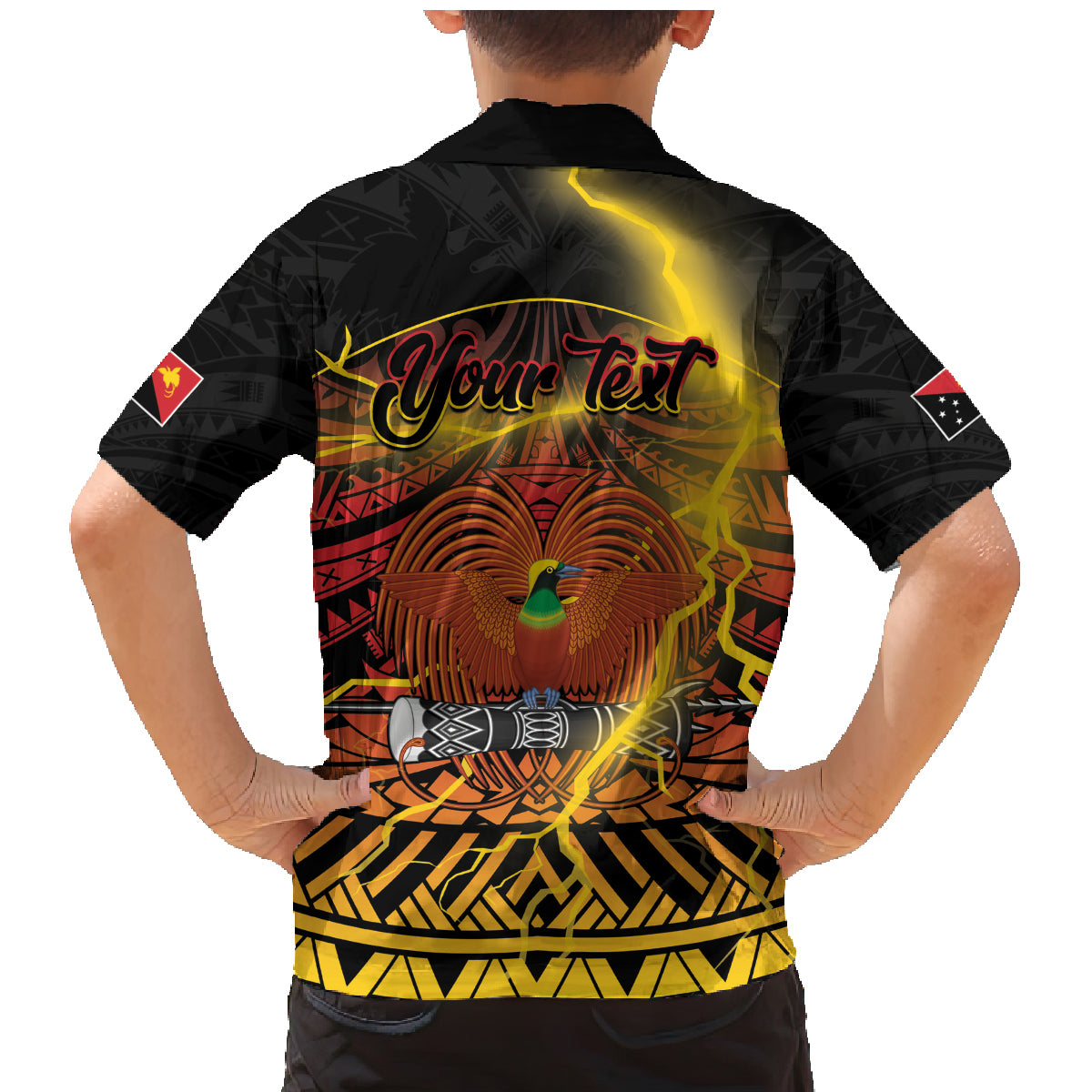Personalised Papua New Guinea 49th Anniversary Family Matching Mermaid Dress and Hawaiian Shirt Bird of Paradise Unity In Diversity LT9 - Polynesian Pride