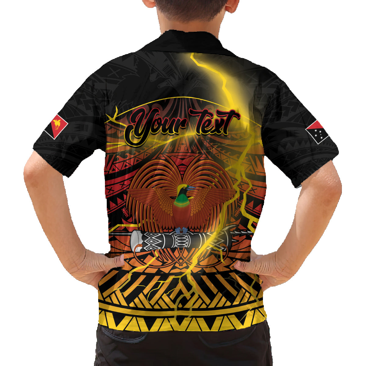 Personalised Papua New Guinea 49th Anniversary Family Matching Off Shoulder Short Dress and Hawaiian Shirt Bird of Paradise Unity In Diversity LT9 - Polynesian Pride