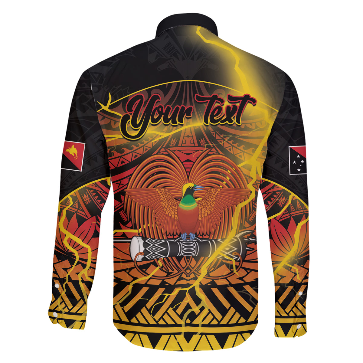 Personalised Papua New Guinea 49th Anniversary Family Matching Short Sleeve Bodycon Dress and Hawaiian Shirt Bird of Paradise Unity In Diversity LT9 - Polynesian Pride