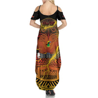 Personalised Papua New Guinea 49th Anniversary Summer Maxi Dress Bird of Paradise Unity In Diversity