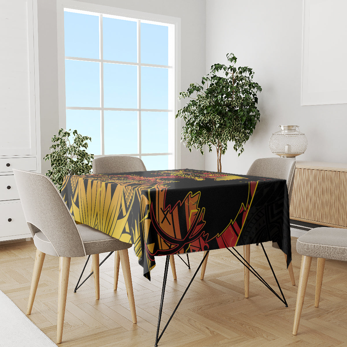 Personalised Papua New Guinea 49th Anniversary Tablecloth Bird of Paradise Unity In Diversity