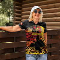 Personalised Papua New Guinea 49th Anniversary Women Polo Shirt Bird of Paradise Unity In Diversity