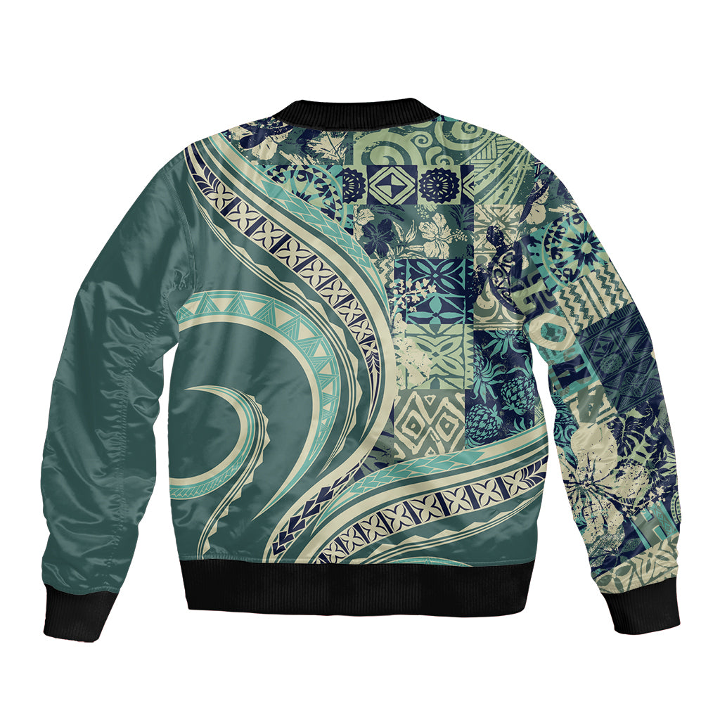 Hawaiian Hibiscus Tribal Vintage Motif Bomber Jacket Ver 1 LT9 - Polynesian Pride