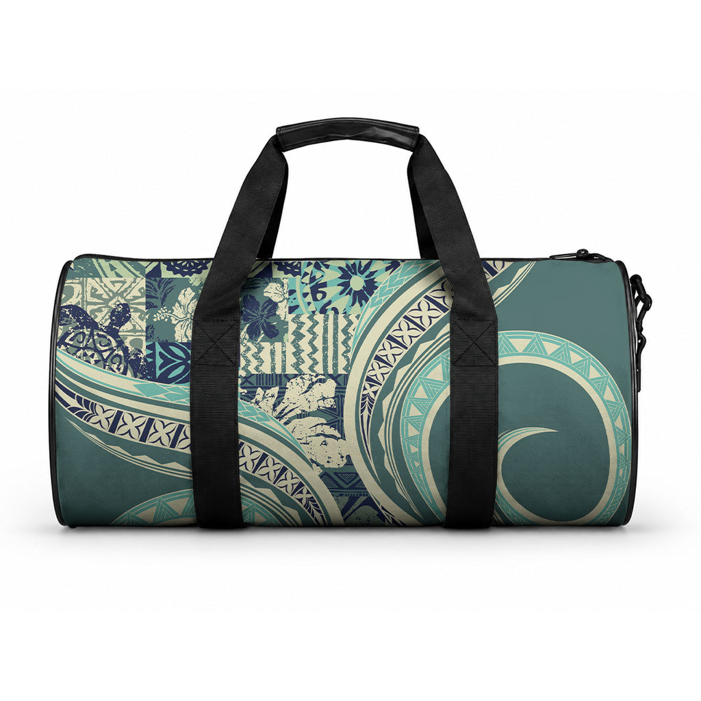 Hawaiian Hibiscus Tribal Vintage Motif Duffle Bag Ver 1 LT9 One size Sea Green - Polynesian Pride