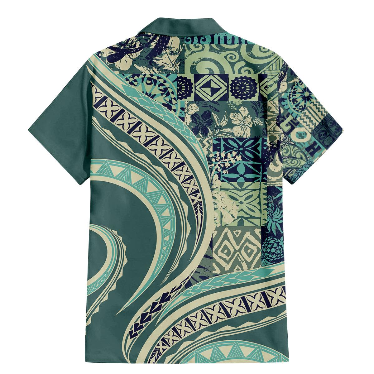 Hawaiian Hibiscus Tribal Vintage Motif Family Matching Mermaid Dress and Hawaiian Shirt Ver 1 LT9 - Polynesian Pride