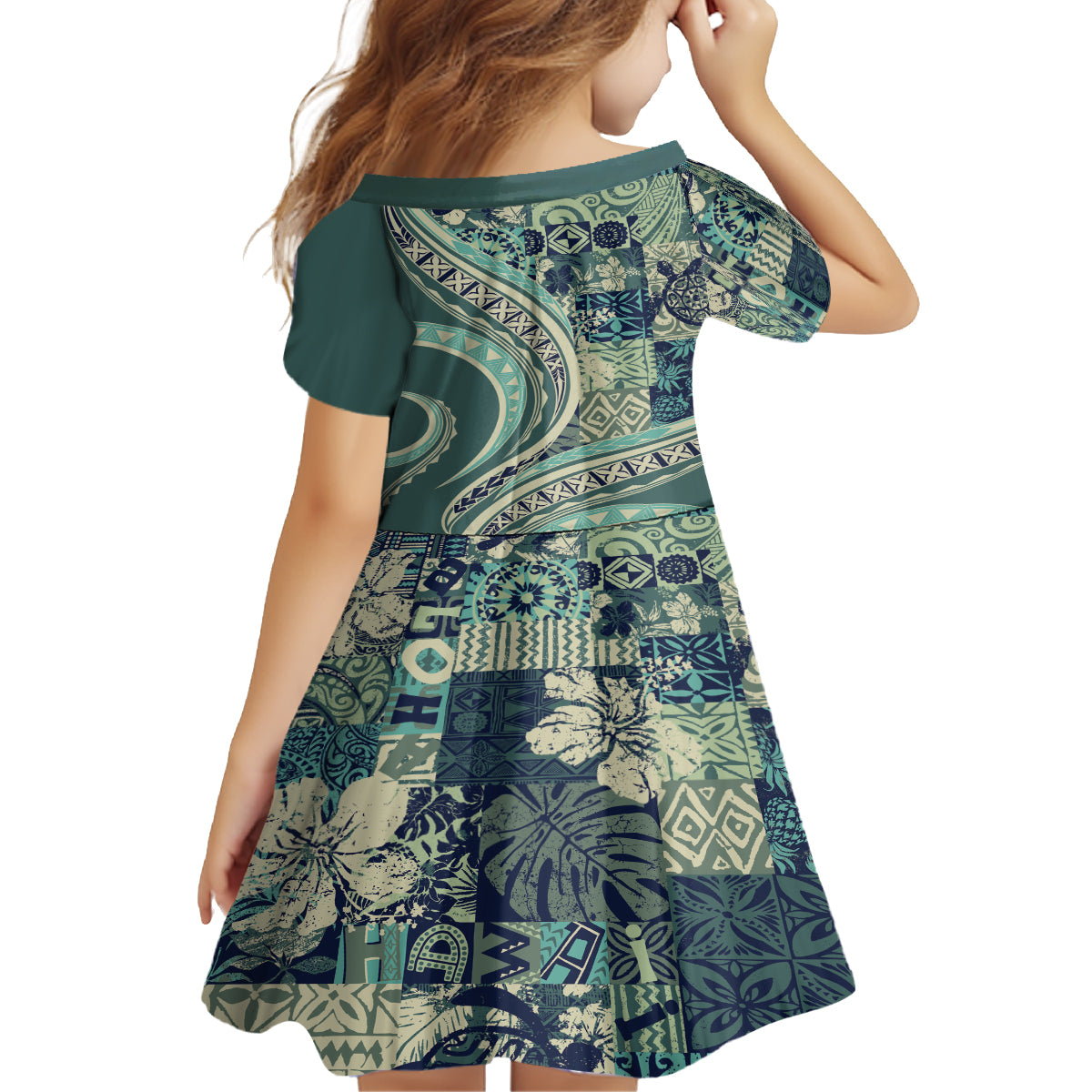 Hawaiian Hibiscus Tribal Vintage Motif Family Matching Tank Maxi Dress and Hawaiian Shirt Ver 1 LT9 - Polynesian Pride