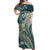 Hawaiian Hibiscus Tribal Vintage Motif Off Shoulder Maxi Dress Ver 1