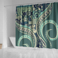 Hawaiian Hibiscus Tribal Vintage Motif Shower Curtain Ver 1 LT9 - Polynesian Pride