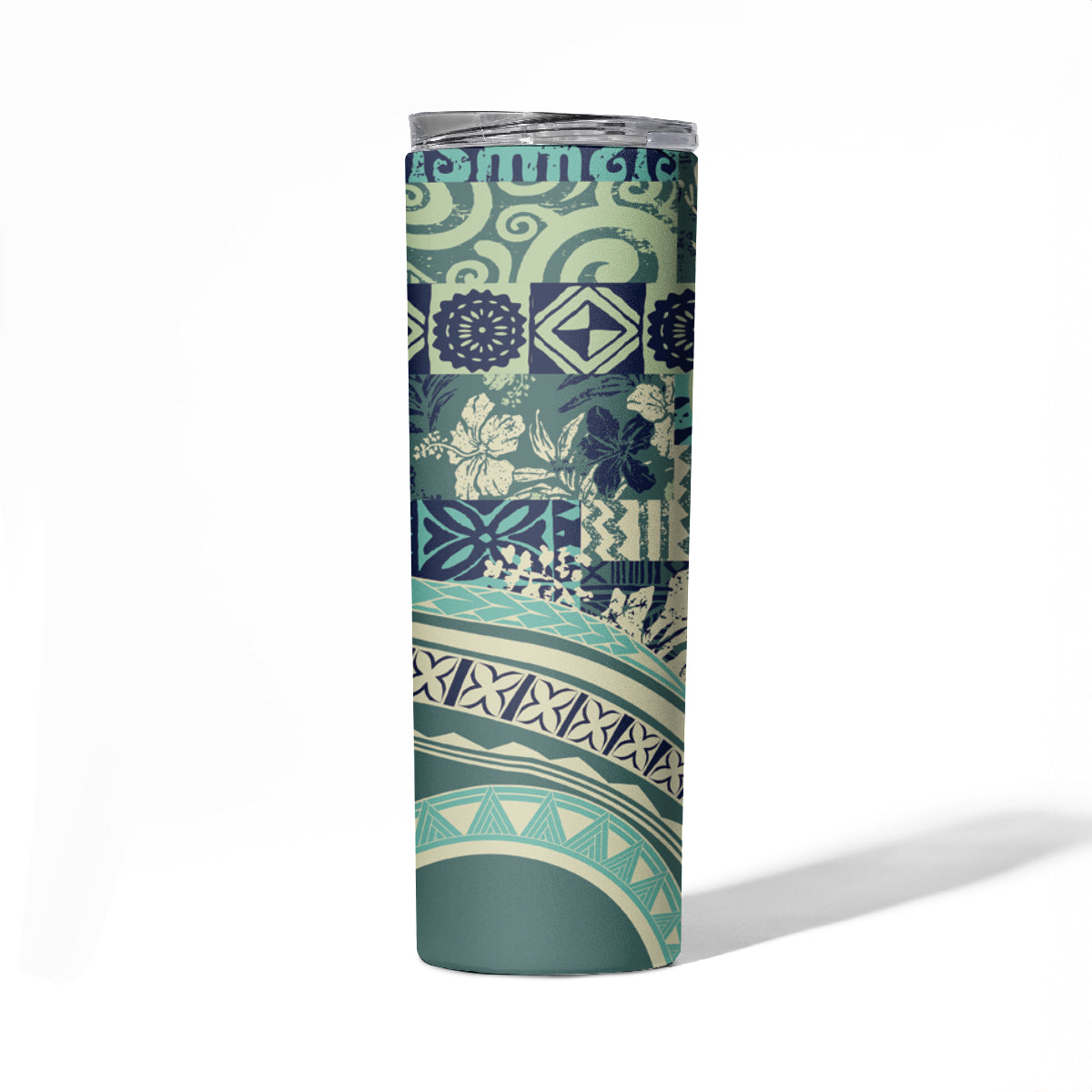 Hawaiian Hibiscus Tribal Vintage Motif Skinny Tumbler Ver 1