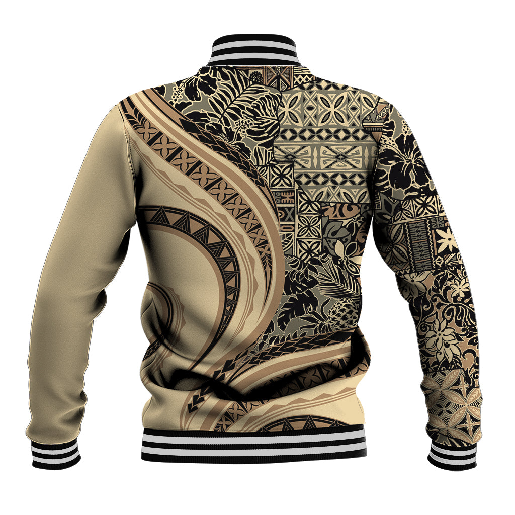 Hawaiian Hibiscus Tribal Vintage Motif Baseball Jacket Ver 2