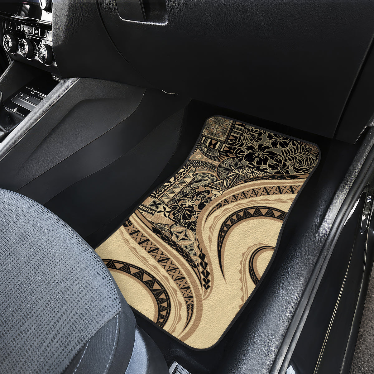 Hawaiian Hibiscus Tribal Vintage Motif Car Mats Ver 2 LT9 - Polynesian Pride