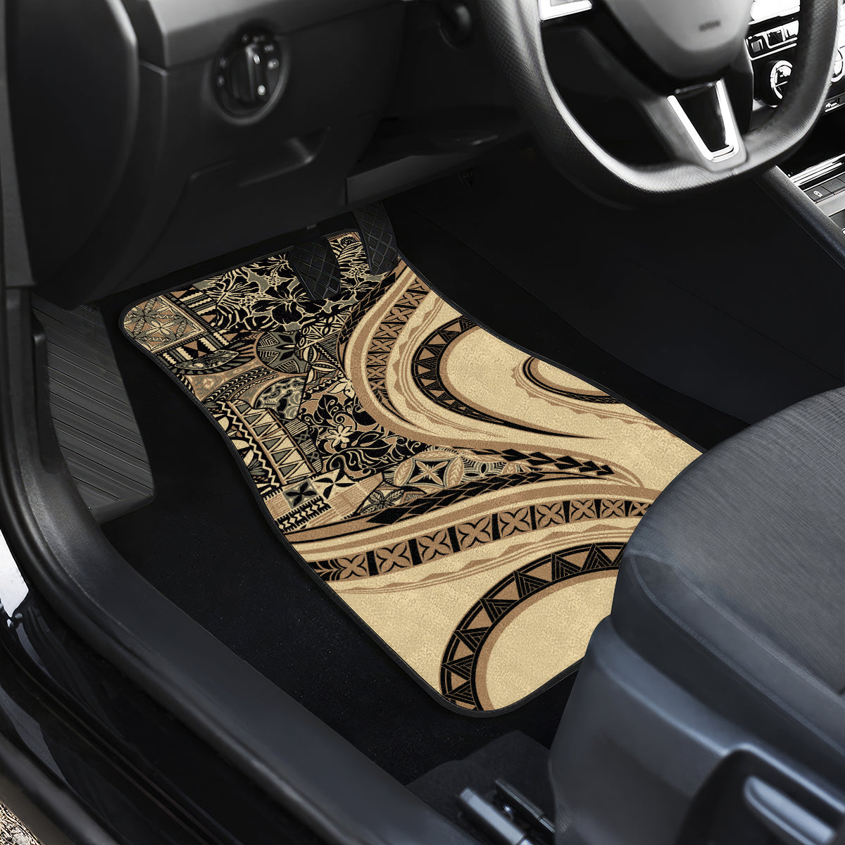 Hawaiian Hibiscus Tribal Vintage Motif Car Mats Ver 2 LT9 - Polynesian Pride