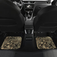 Hawaiian Hibiscus Tribal Vintage Motif Car Mats Ver 2 LT9 Set 2pcs - Back Beige - Polynesian Pride