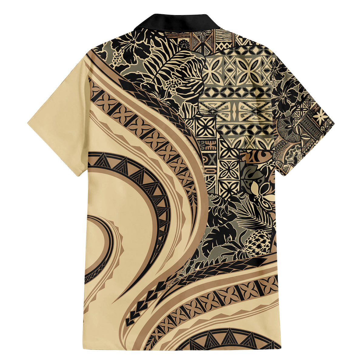 Hawaiian Hibiscus Tribal Vintage Motif Family Matching Puletasi and Hawaiian Shirt Ver 2 LT9 - Polynesian Pride