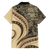Hawaiian Hibiscus Tribal Vintage Motif Family Matching Puletasi and Hawaiian Shirt Ver 2 LT9 - Polynesian Pride