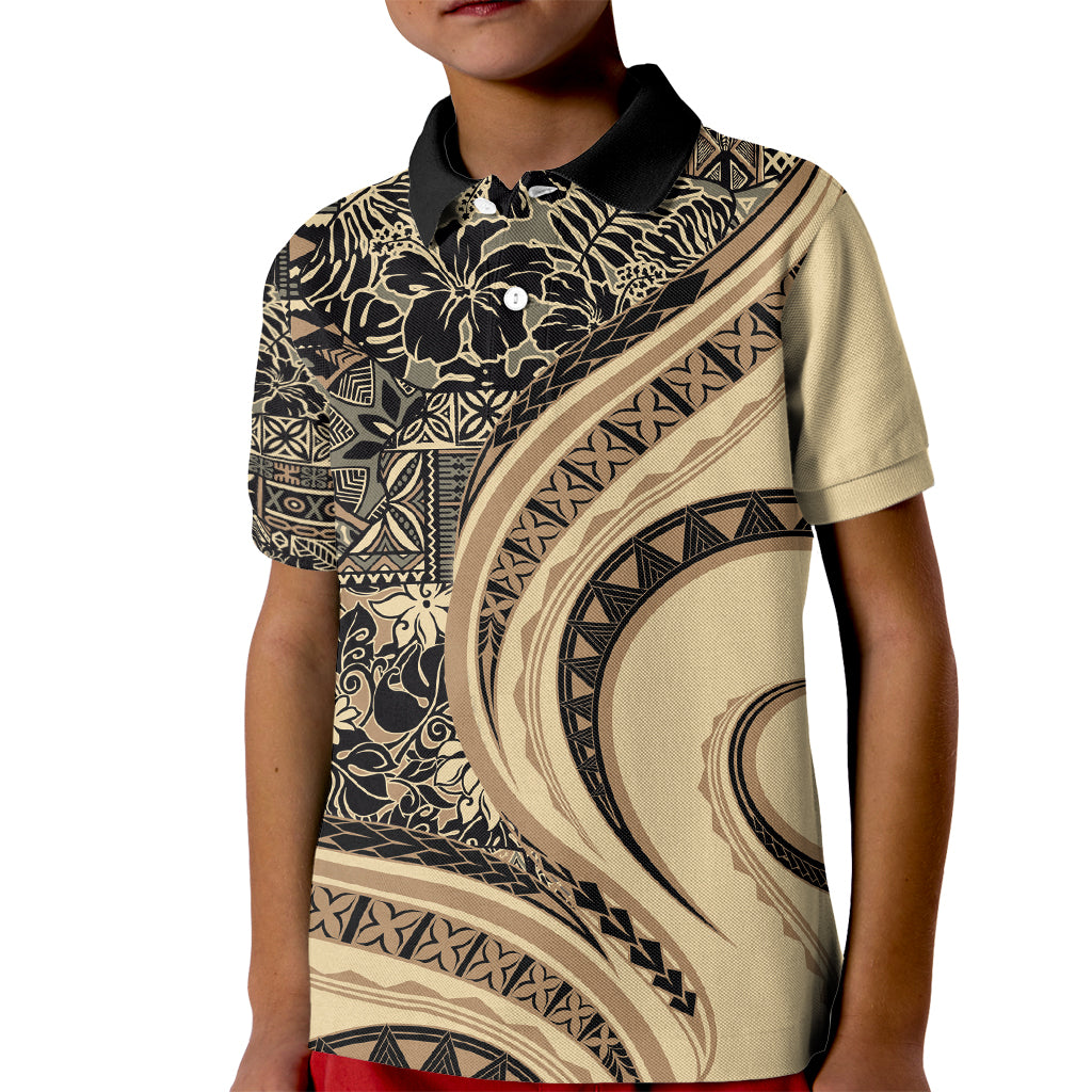 Hawaiian Hibiscus Tribal Vintage Motif Kid Polo Shirt Ver 2