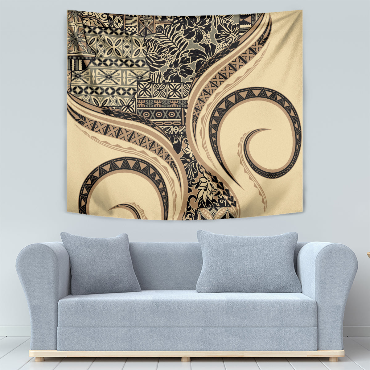 Hawaiian Hibiscus Tribal Vintage Motif Tapestry Ver 2