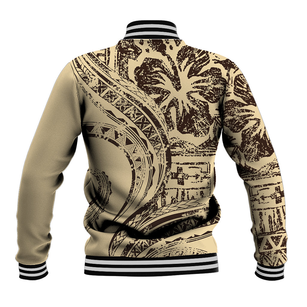 Hawaiian Hibiscus Tribal Vintage Motif Baseball Jacket Ver 3
