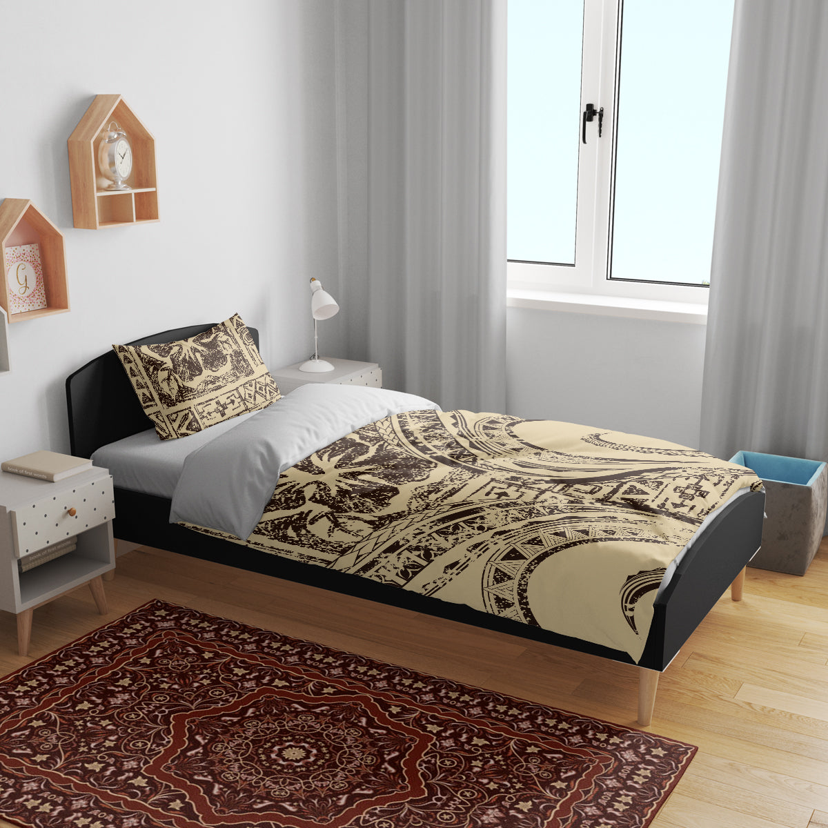 Hawaiian Hibiscus Tribal Vintage Motif Bedding Set Ver 3