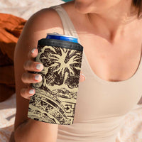 Hawaiian Hibiscus Tribal Vintage Motif 4 in 1 Can Cooler Tumbler Ver 3
