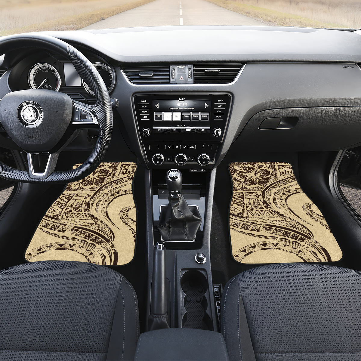 Hawaiian Hibiscus Tribal Vintage Motif Car Mats Ver 3