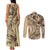 Hawaiian Hibiscus Tribal Vintage Motif Couples Matching Tank Maxi Dress and Long Sleeve Button Shirt Ver 3