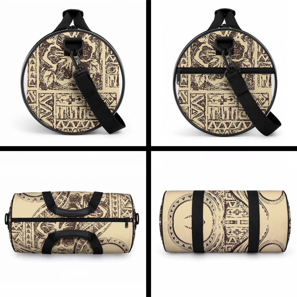 Hawaiian Hibiscus Tribal Vintage Motif Duffle Bag Ver 3 LT9 - Polynesian Pride