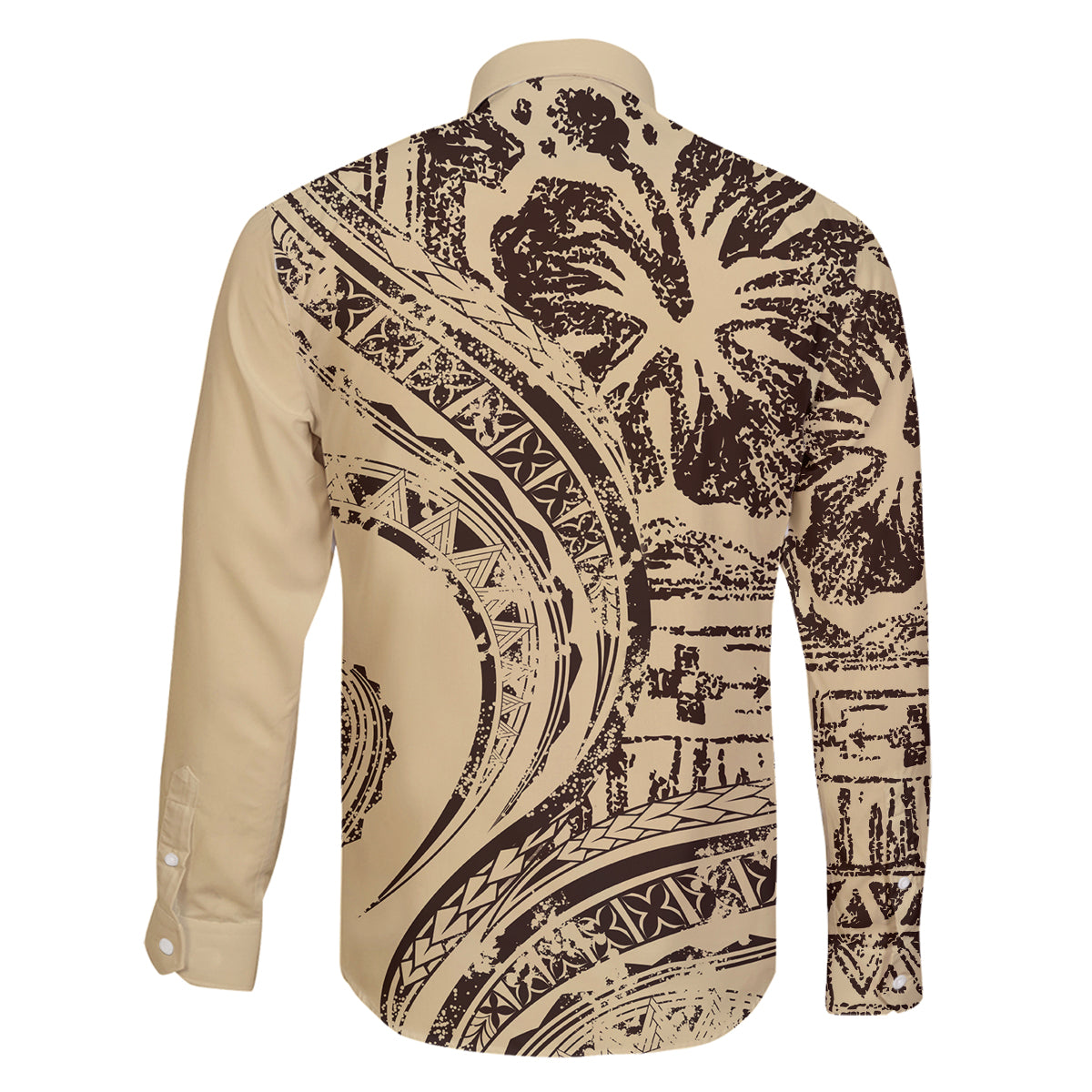 Hawaiian Hibiscus Tribal Vintage Motif Family Matching Long Sleeve Bodycon Dress and Hawaiian Shirt Ver 3 LT9 - Polynesian Pride