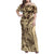 Hawaiian Hibiscus Tribal Vintage Motif Family Matching Off Shoulder Maxi Dress and Hawaiian Shirt Ver 3