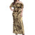 Hawaiian Hibiscus Tribal Vintage Motif Off Shoulder Maxi Dress Ver 3